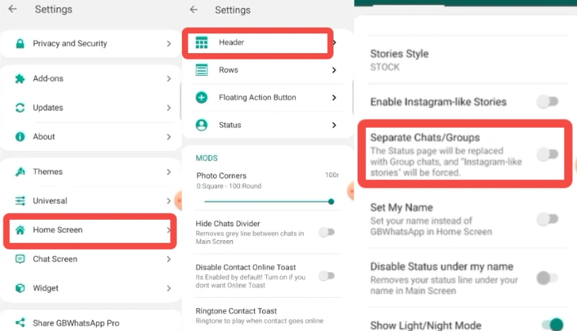 steps to group segregation